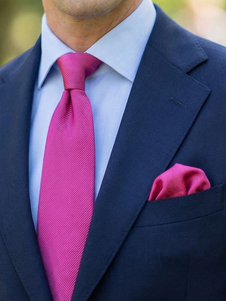 Gravata púrpura rosa & lenço de bolso
