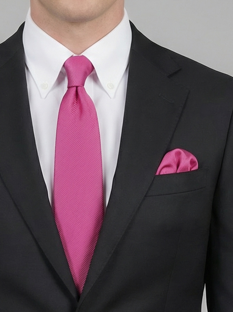 Gravata púrpura rosa & lenço de bolso