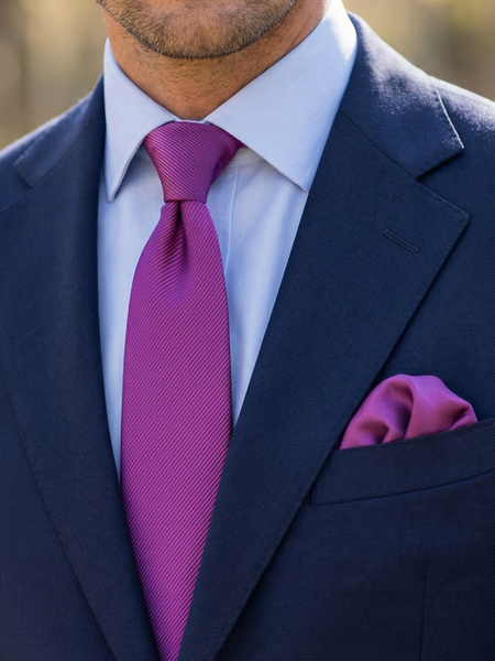 Purple tie & hanky