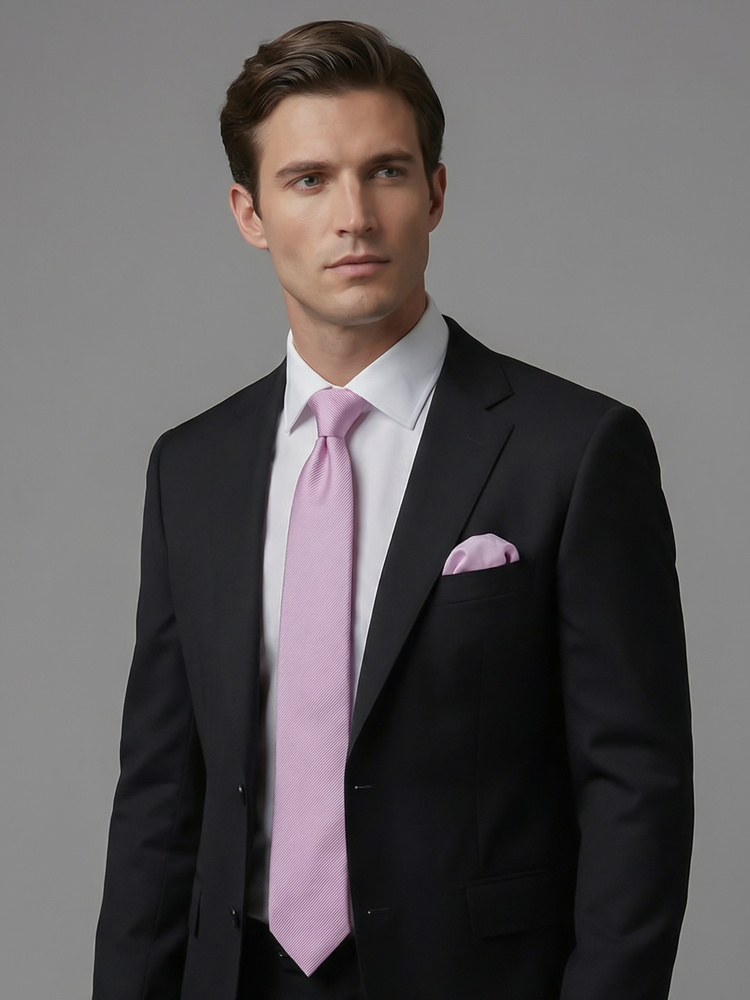 Extra ljuslila slips & näsduk