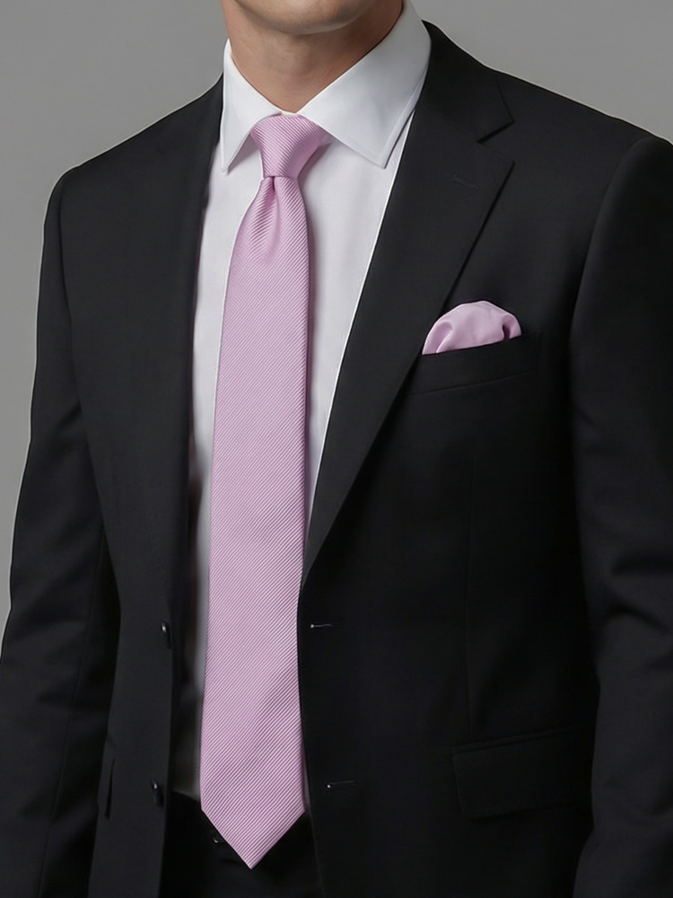 Extra ljuslila slips & näsduk