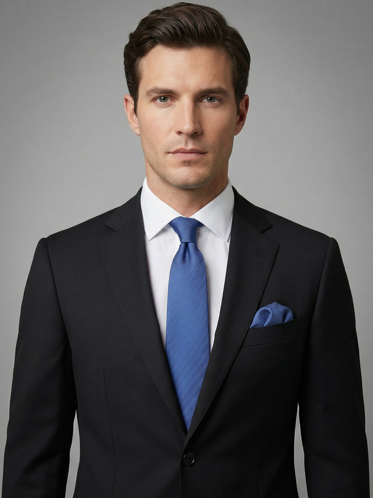 Ægæerblå slips & lommeklud