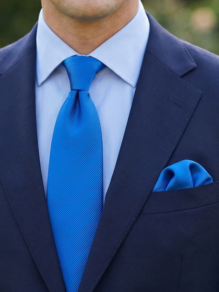 Sapphire blue tie & hanky