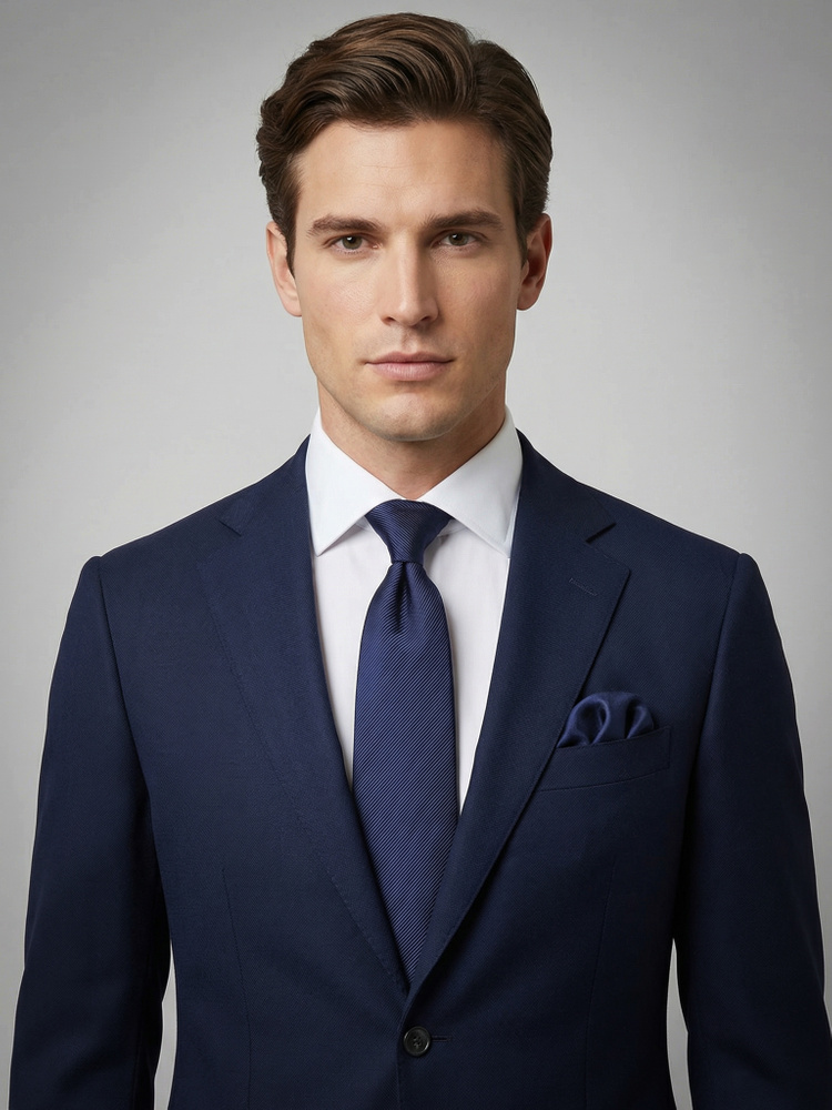 Mitternachtsblaue Krawatte & Einstecktuch