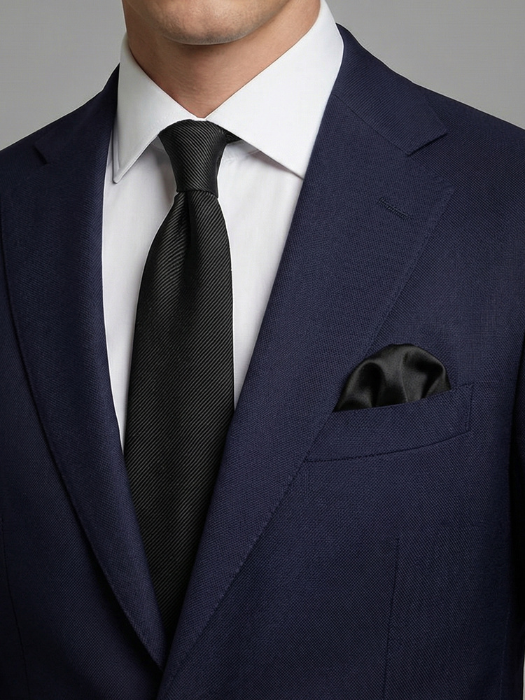 Svart slips & lommetørkle