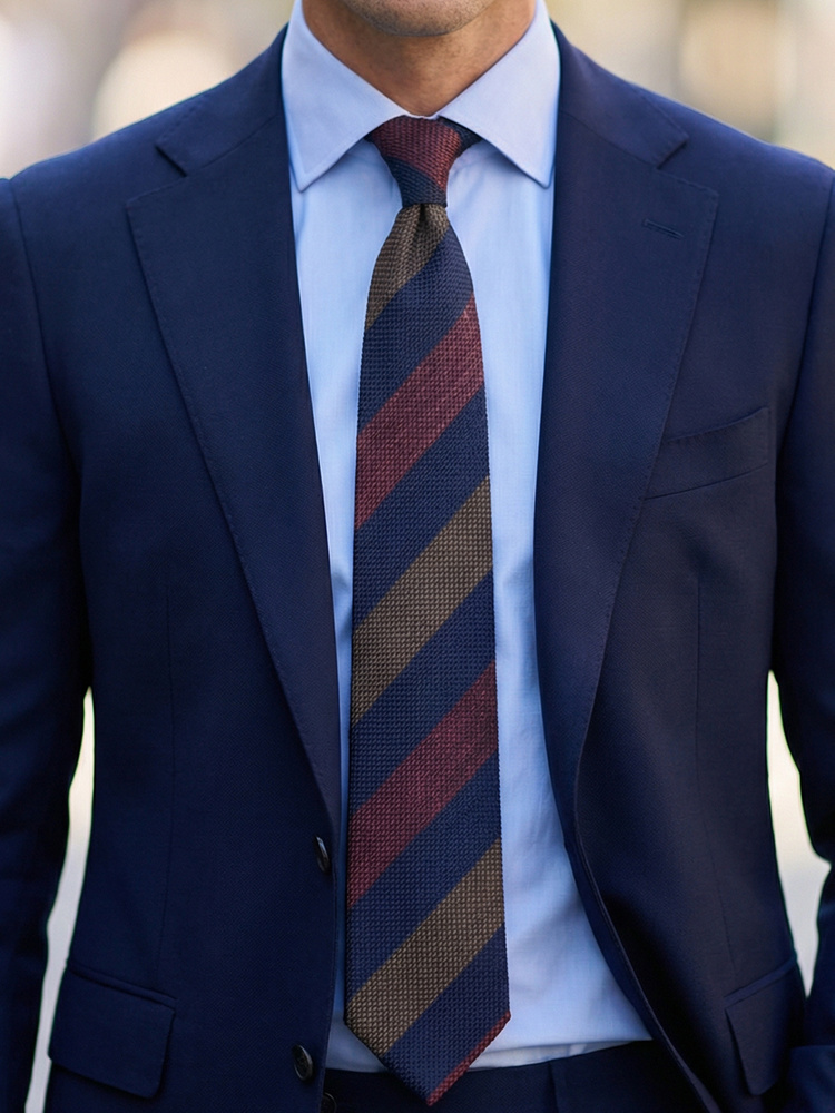 Striped shantung tie Cefalu