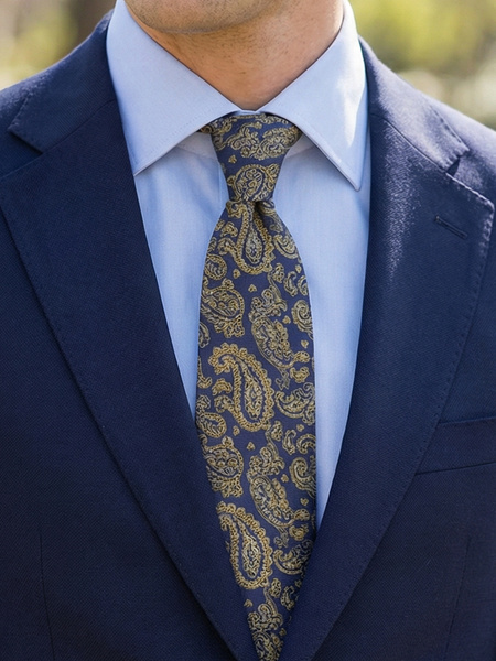 Blaue Paisley-Krawatte Cadore