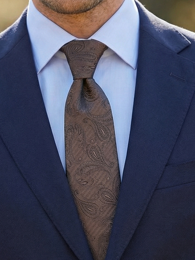 Brown paisley tie