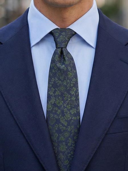 Navy floral tie Orvieto