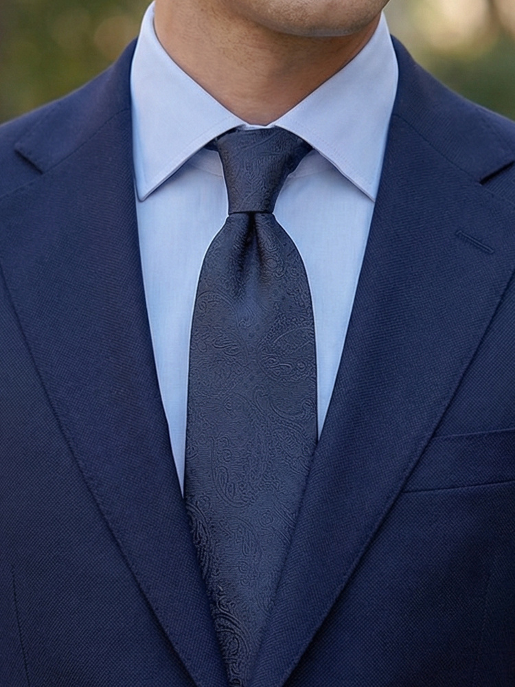 Navy paisley tie Pronto