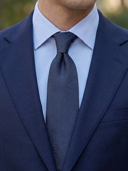 Dunkelblaue Paisley-Krawatte Pronto