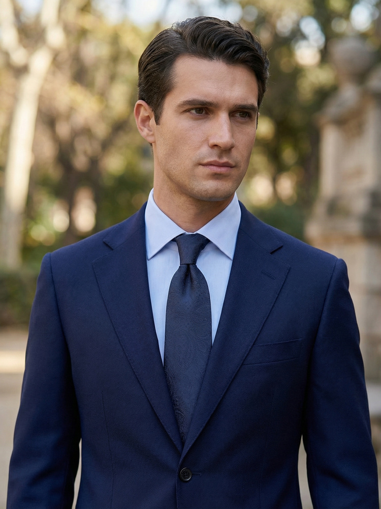 Navy paisley tie Pronto