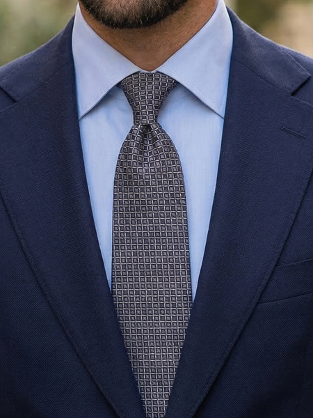 Mørk midnattsblå slips Cannero