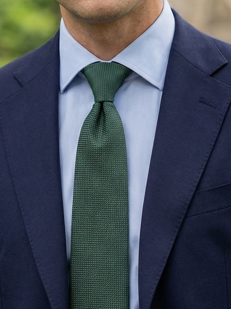 Dark green grenadine tie