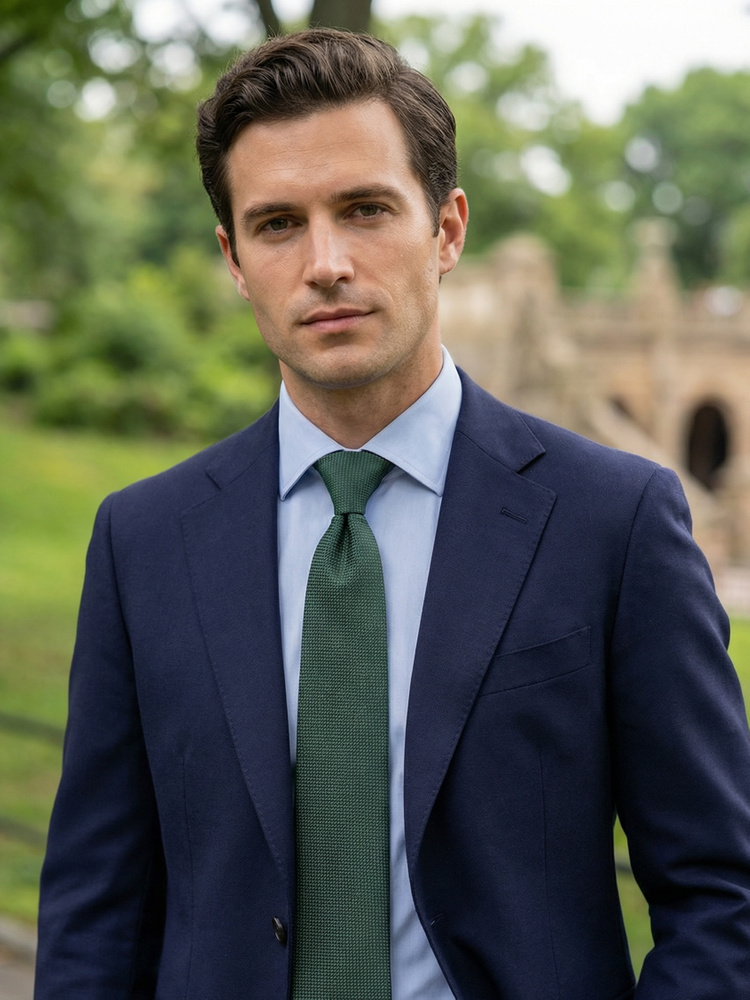 Dark green grenadine tie