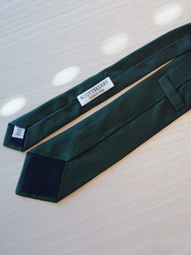 Tmavě zelená kravata hedvábí grenadine