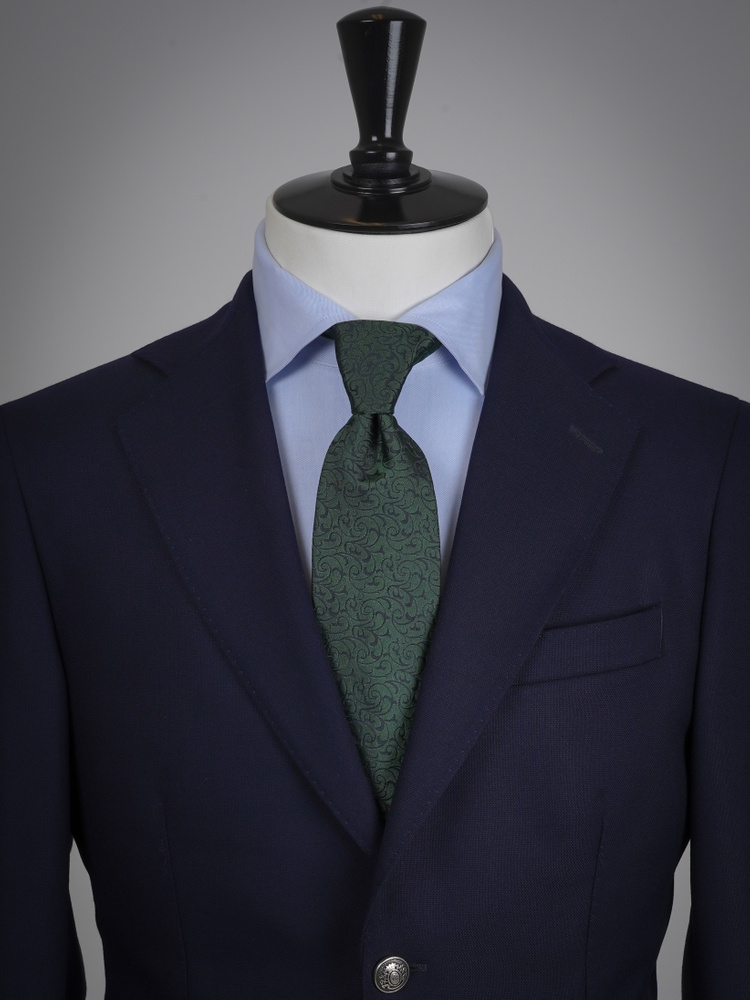 Great British Tie Club Cravatta Uomo Con Clip - Nero Con Sottile Striscia Verde, Lunghezza 50,8 Cm, Larghezza 8,9 Cm, Fatta A Mano UK