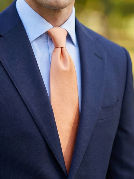 Apricot satin tie