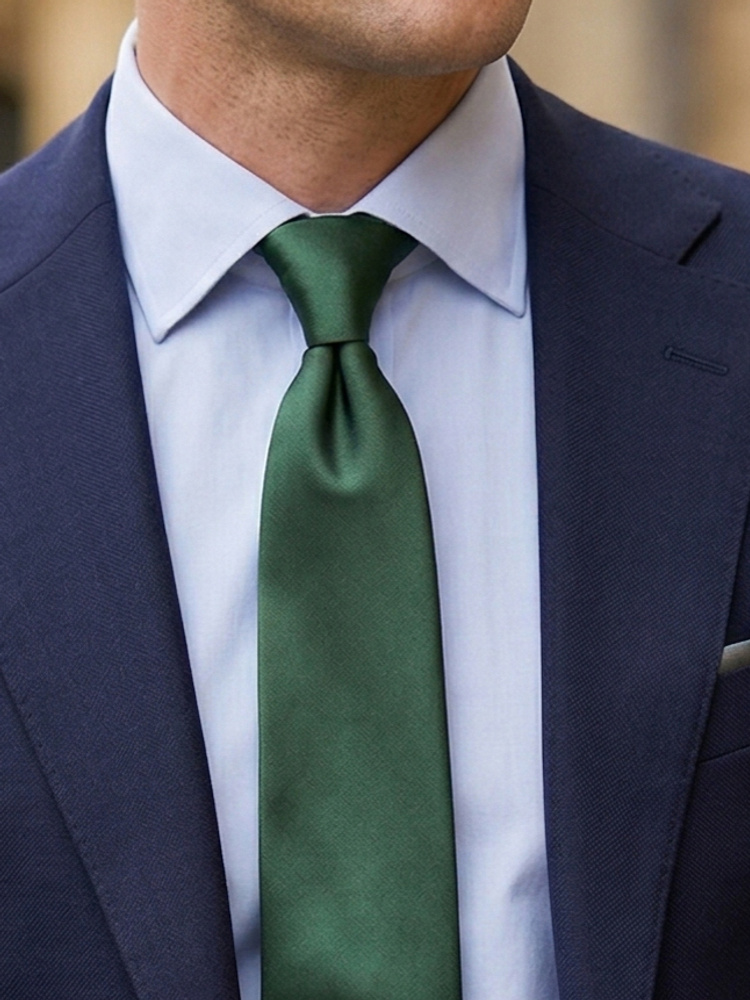 Dunkelgrüne Satin-Krawatte