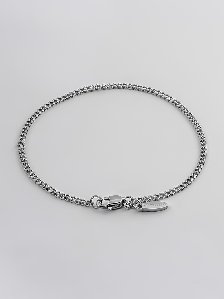 2 mm | Silver-colored stainless steel chain bracelet