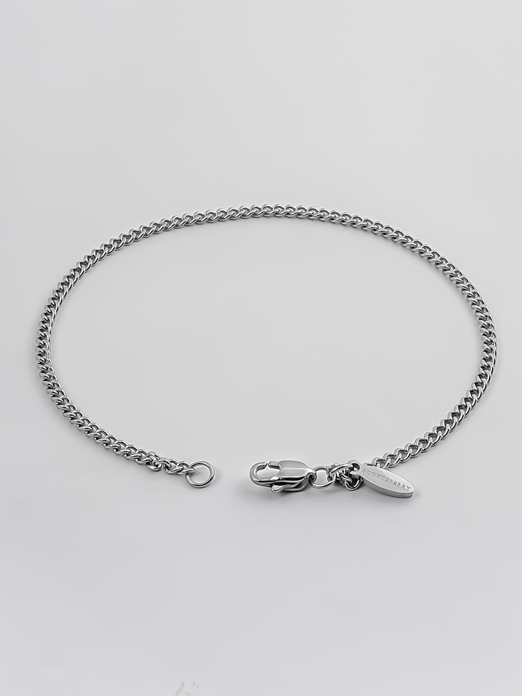 2 mm | Silver-colored stainless steel chain bracelet