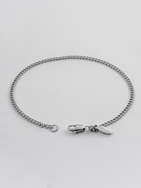 2 mm | Silverfärgat kedjearmband i rostfritt stål