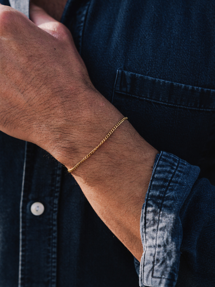2 mm | Vergoldetes Gliederarmband aus Edelstahl