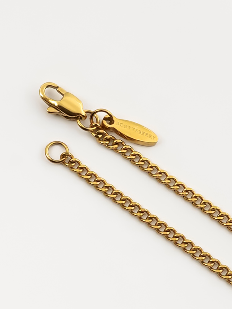 2 mm | Vergoldetes Gliederarmband aus Edelstahl