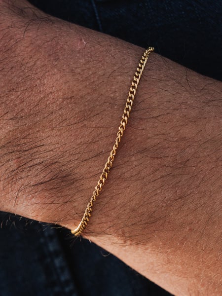 2 mm | Vergoldetes Gliederarmband aus Edelstahl