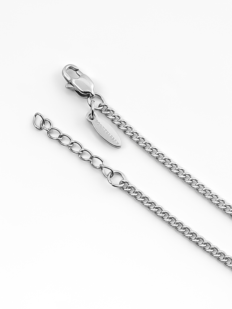 2 mm | Silberfarbenes Gliederarmband aus Edelstahl