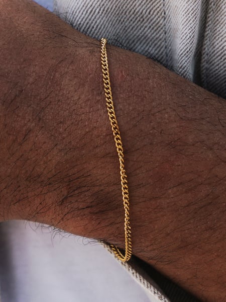 2 mm | Vergoldetes Gliederarmband aus Edelstahl