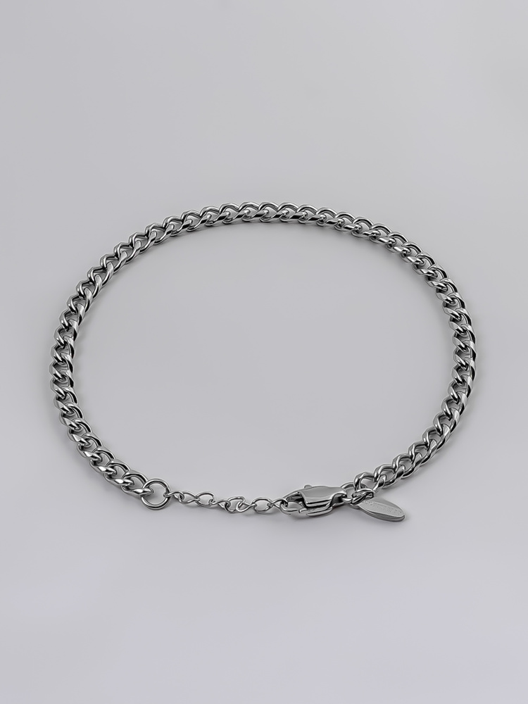 4 mm | Silberfarbenes Gliederarmband aus Edelstahl