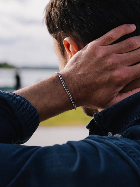 4 mm | Zilverkleurige schakelarmband roestvrij staal