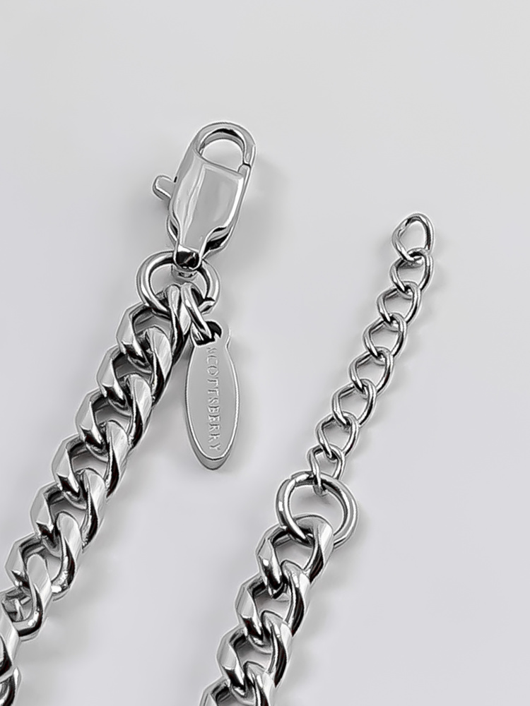 4 mm | Silberfarbenes Gliederarmband aus Edelstahl