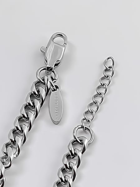 4 mm | Silberfarbenes Gliederarmband aus Edelstahl