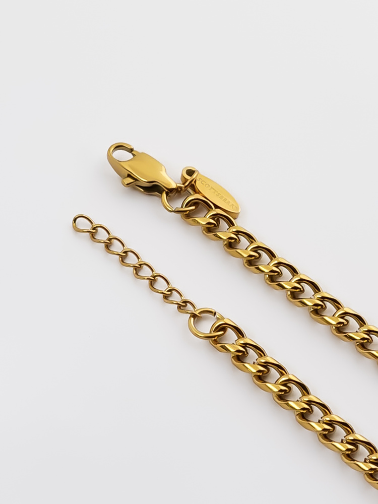 4 mm | Vergoldetes Gliederarmband aus Edelstahl