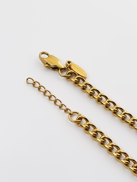 4 mm | Vergoldetes Gliederarmband aus Edelstahl