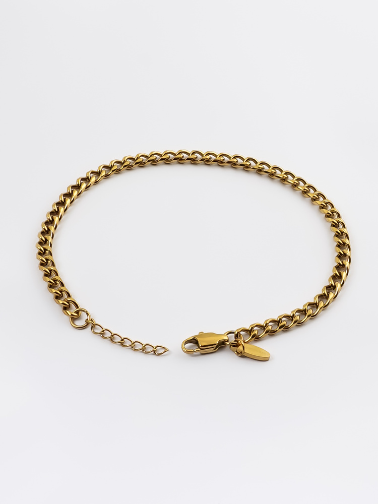 4 mm | Vergoldetes Gliederarmband aus Edelstahl