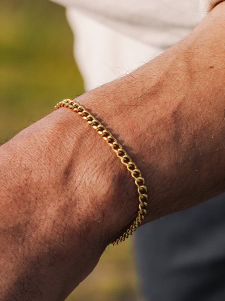 4 mm | Vergoldetes Gliederarmband aus Edelstahl