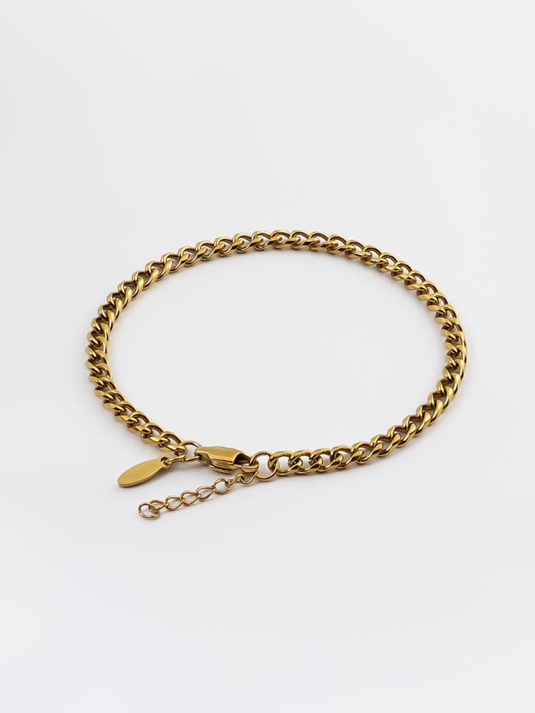 4 mm | Vergoldetes Gliederarmband aus Edelstahl
