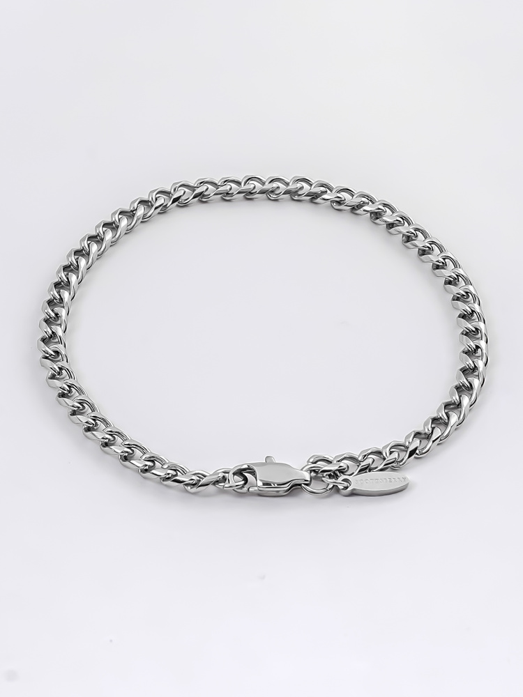 4 mm | Silver-colored stainless steel chain bracelet