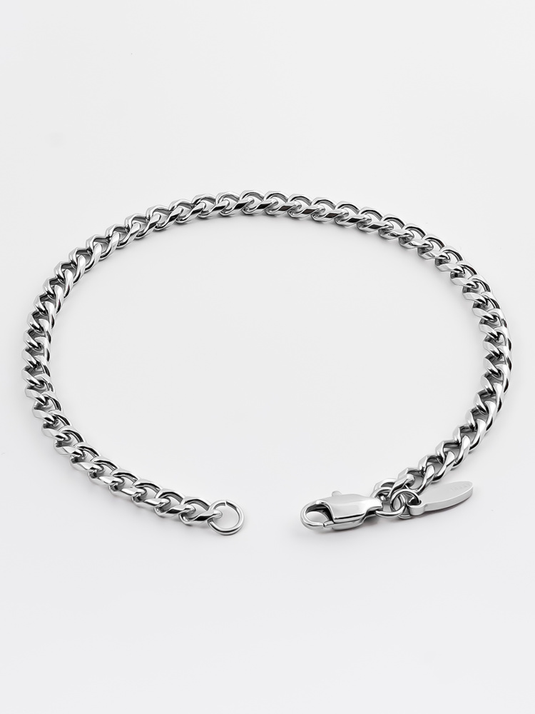 4 mm | Silver-colored stainless steel chain bracelet