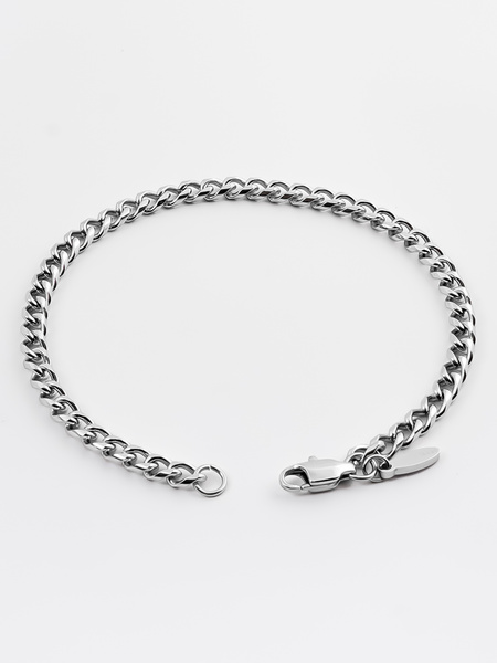 4 mm | Silverfärgat kedjearmband i rostfritt stål