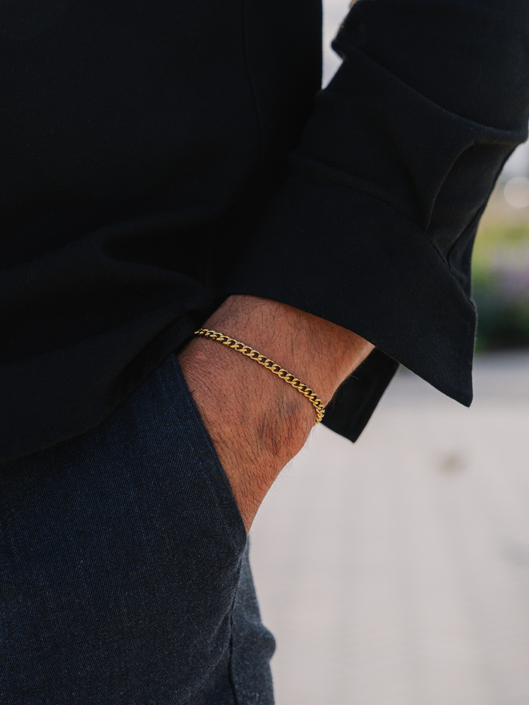 4 mm | Vergoldetes Gliederarmband aus Edelstahl