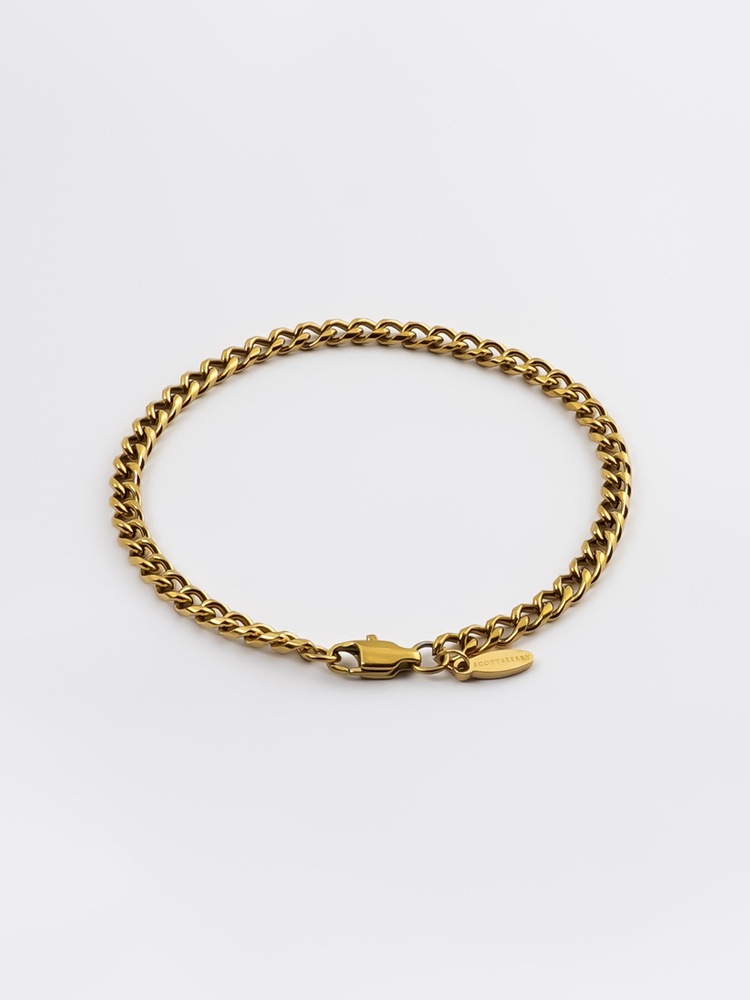 4 mm | Vergoldetes Gliederarmband aus Edelstahl