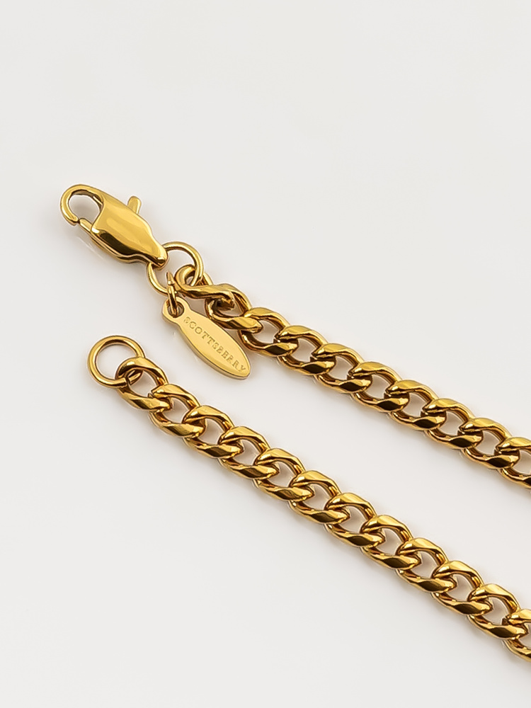 4 mm | Vergoldetes Gliederarmband aus Edelstahl