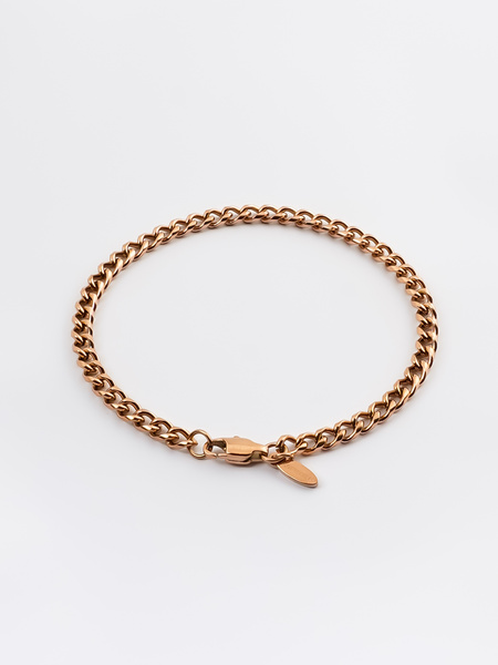 4 mm | Roségoldfarbenes Gliederarmband aus Edelstahl