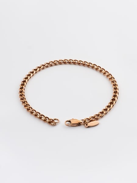 4 mm | Roségoldfarbenes Gliederarmband aus Edelstahl