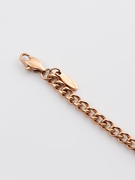 4 mm | Roségoldfarbenes Gliederarmband aus Edelstahl