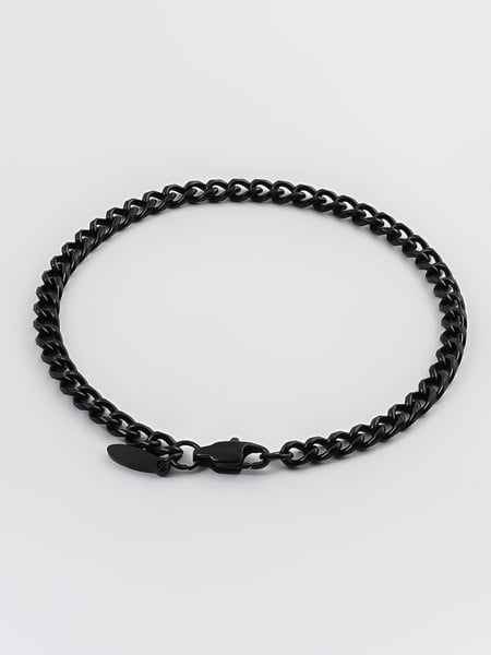 4 mm | Schwarzes Gliederarmband aus Edelstahl